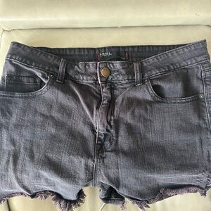 BDG Black Jean Shorts Distressed Frayed Hem